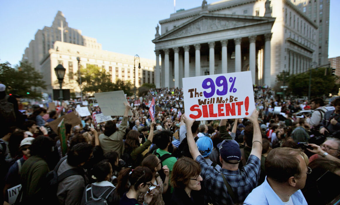 Labor Movement And An Organized College Walkout Add Support To Occupy Wall Street Protest